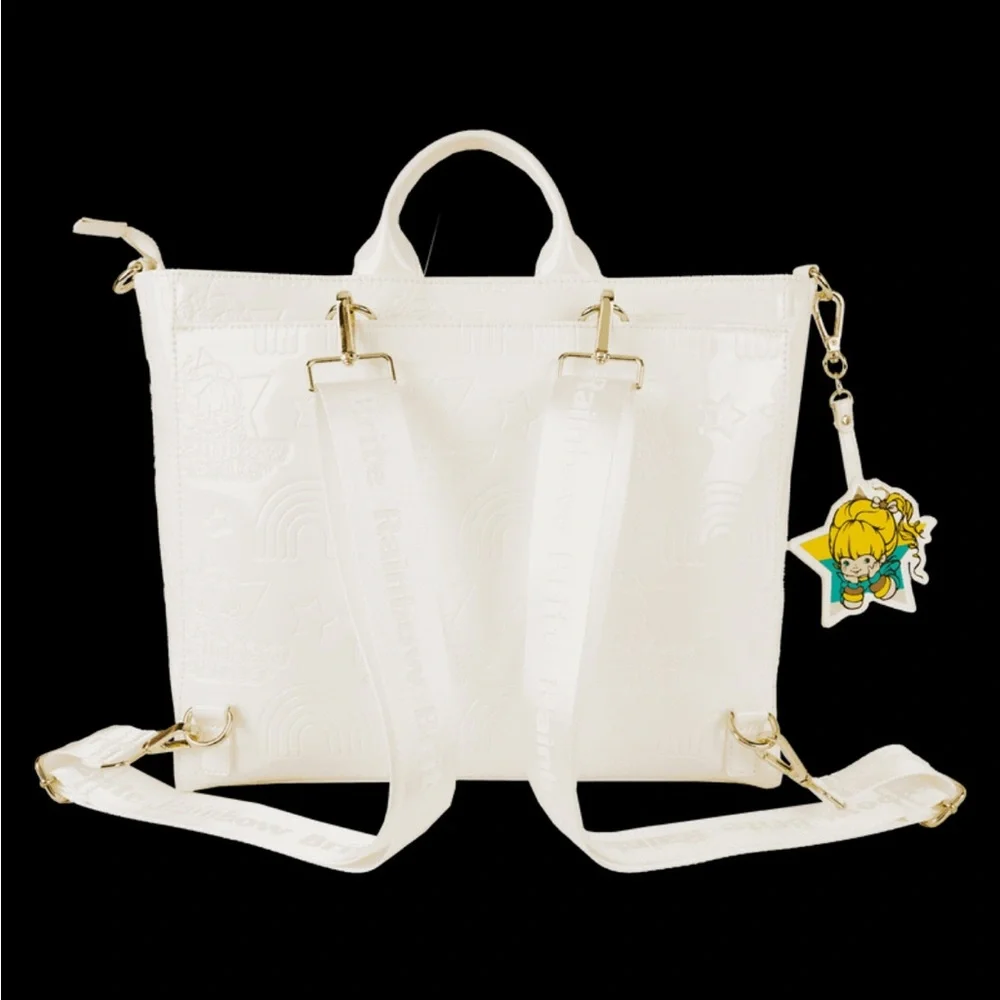 Loungefly Rainbow Brite Iridescent Convertible Tote and Bag Charm NWT